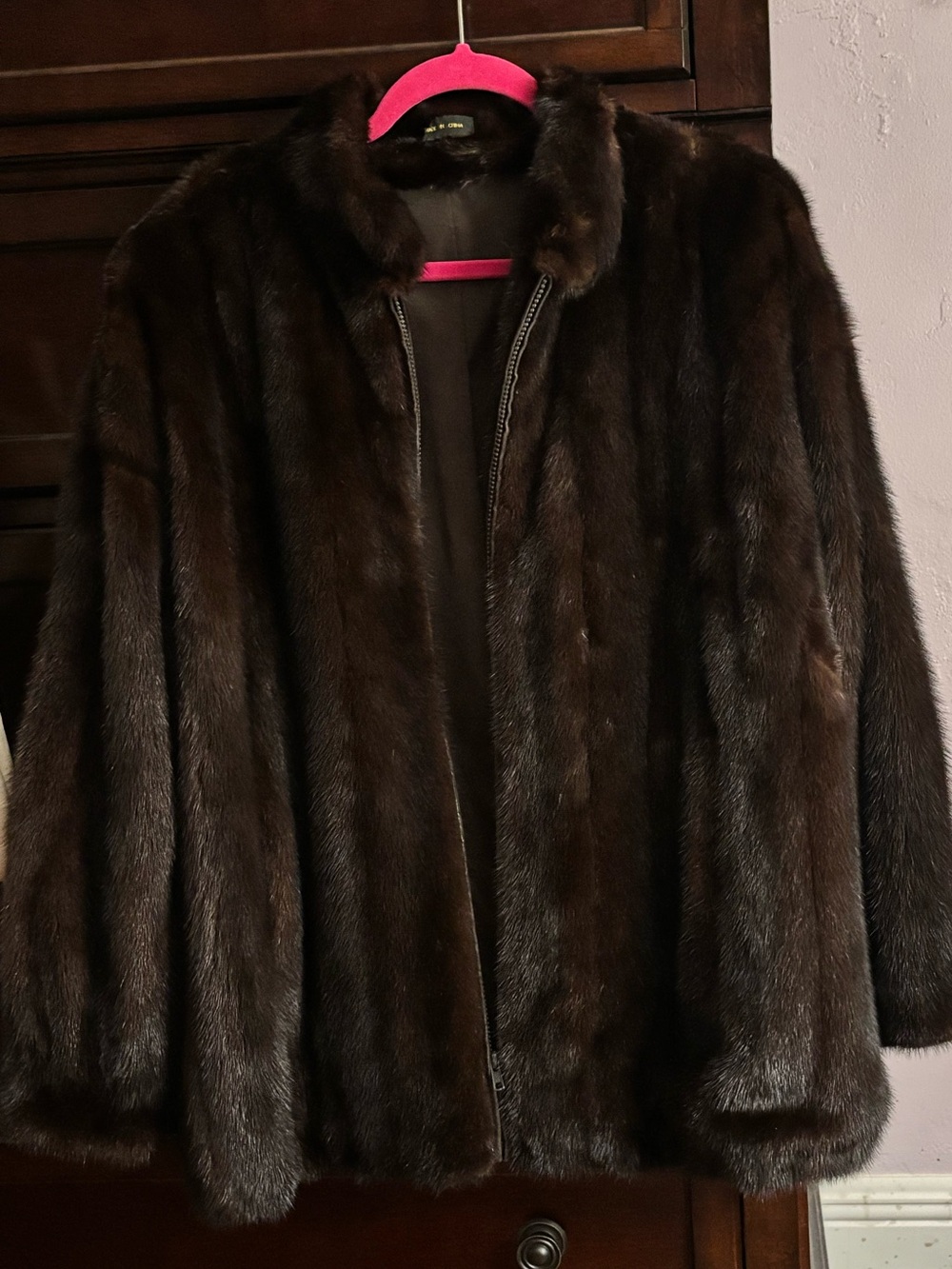 Saga Furs Dark Brown Genuine Fur Jacket